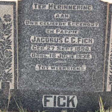 FICK Jacobus C.C. 1890-1938