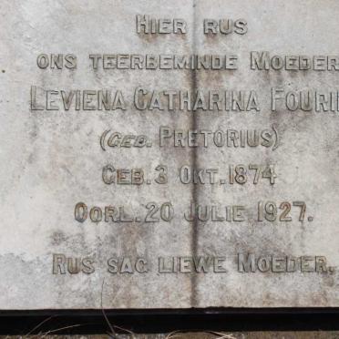 FOURIE Leviena Catharina geb PRETORIUS 1874-1927