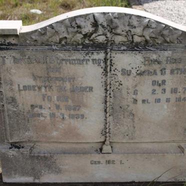 FOURIE Lodewyk de Jager 1887-1939 &amp; Susanna Gertruida 18?7-1940