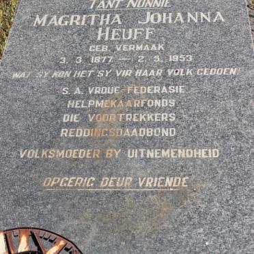 HEUFF Magritha Johanna nee VERMAAK 1877-1953