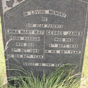 JAMES George -1935 &amp; Emma Mary May HARMAN -1949