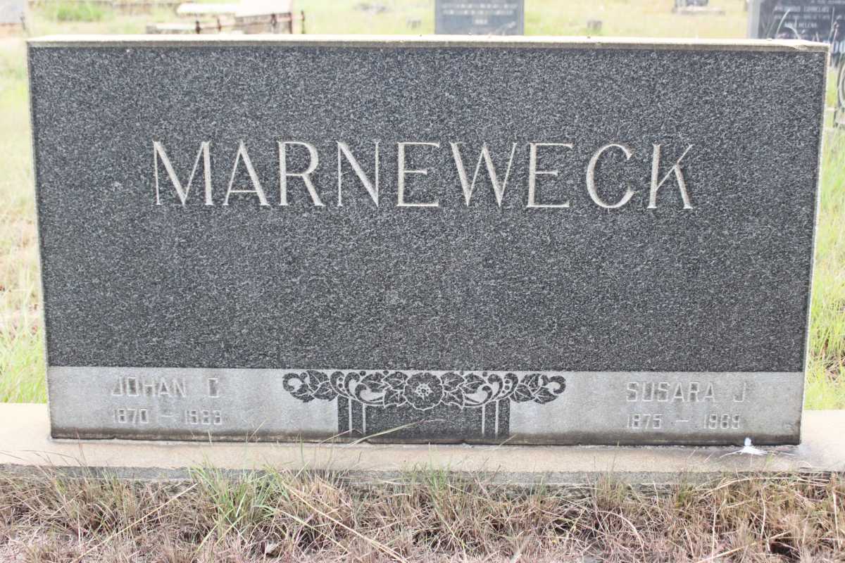 MARNEWECK Johan C. 1870-1933 &amp; Susara J. 1875-1969
