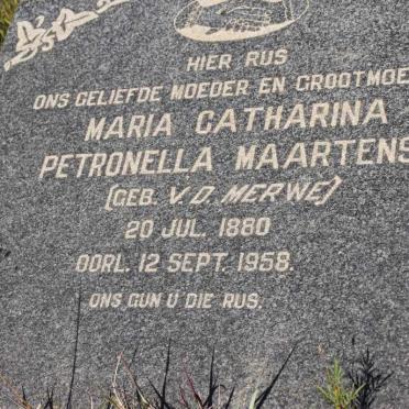MAARTENS Maria Catharina Petronella geb v.d. MERWE 1880-1958