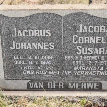 MERWE Jacobus Johannes, van der 1896-1974 &amp; Jacoba Cornelia Susara V.D. MERWE 1903-1972