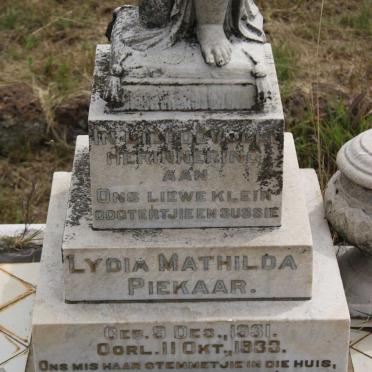PIEKAAR Lydia Mathilda 1931-1933