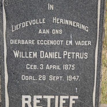 RETIEF Willem Daniël Petrus 1875-1947