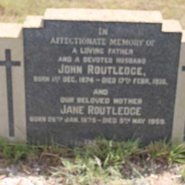 ROUTLEDGE John 1874-1936 &amp; Jane 1875-1959