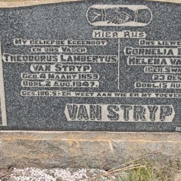 STRYP Theodorus Lambertus, van 1859-1947 &amp; Cornelia Elizabeth SWANEPOEL 1865-1960