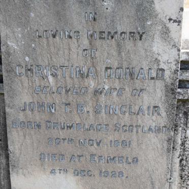 SINCLAIR Christina born DONALD 1881-1928