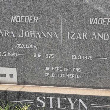 STEYN Izak Andreas 1878-1984 &amp; Sara Johanna LOUW 1880-1975