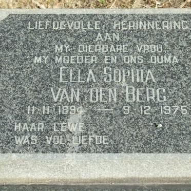BERG Ella Sophia, van den 1894-1975