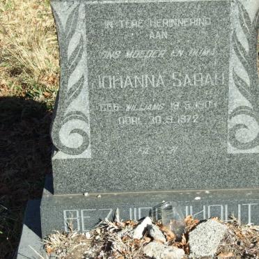 BEZUIDENHOUT Johanna Sarah nee WILLIAMS 1903-1972
