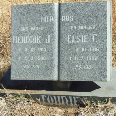 FOURIE Hendrik J. 1914-1990 &amp; Elsie C. 1916-1992