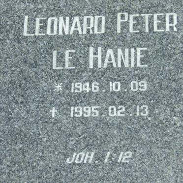 HANIE Leonard Peter, le 1946-1995