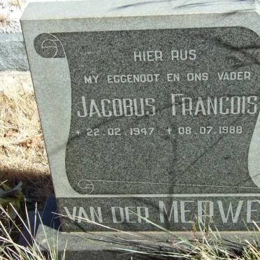 MERWE Jacobus Francois, van der 1947-1988