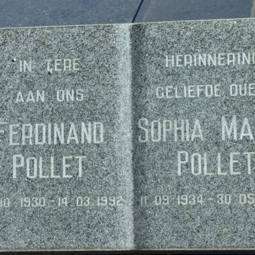 POLLET Ferdinand 1930-1992 &amp; Sophia Maria 1934-1988