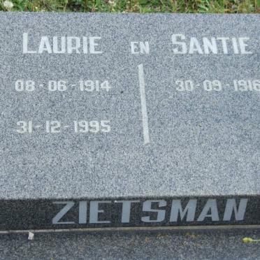 ZIETSMAN Laurie 1914-1995 &amp; Santie 1916-