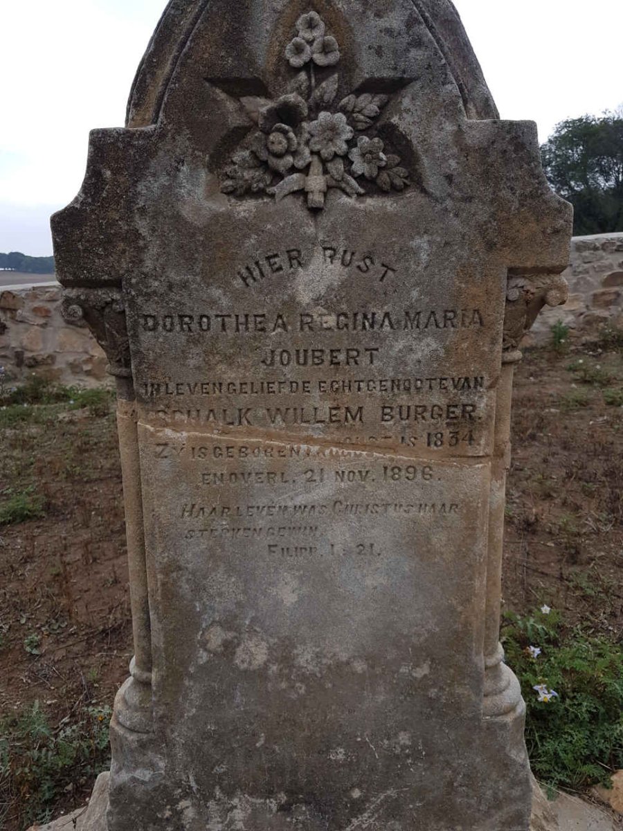 BURGER Dorothea Regina Maria nee JOUBERT 1834-1896