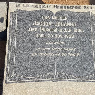 VUREN Jacoba Johanna, van nee BURGER 1864-1930