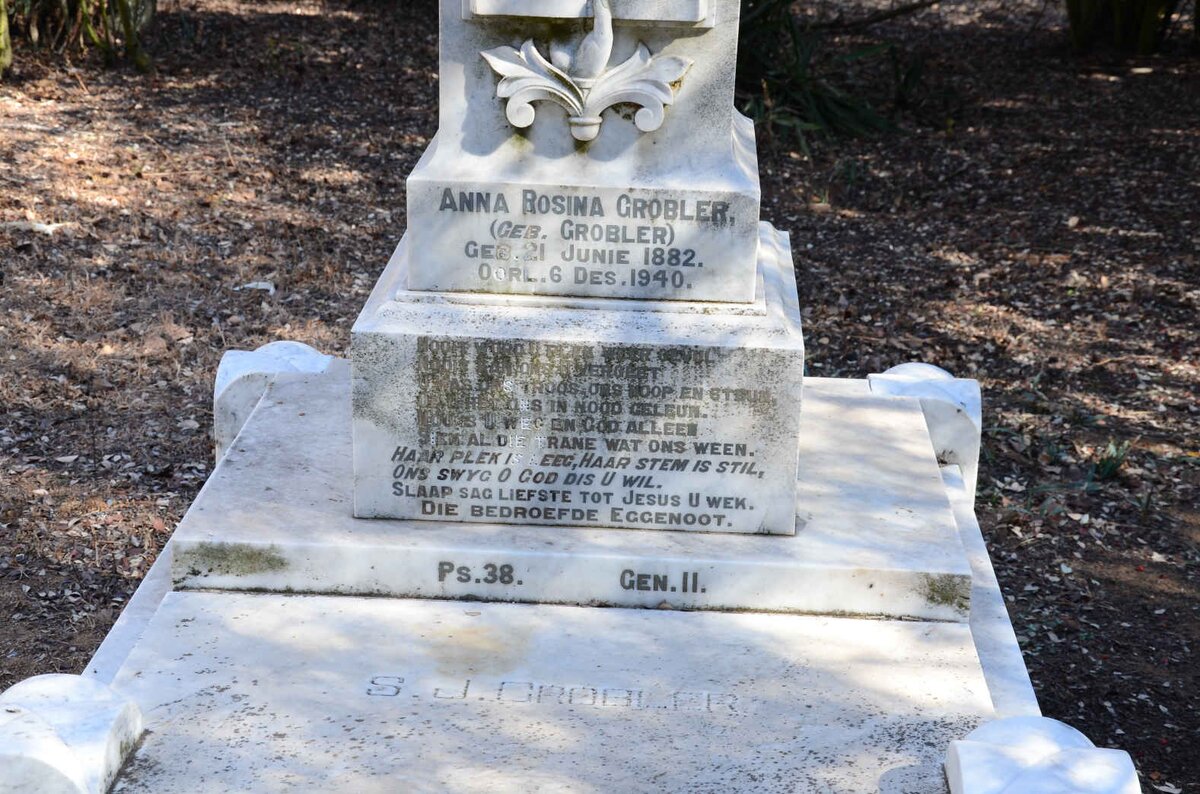 GROBLER Anna Rosina nee GROBLER 1882-1940 :: GROBLER S.J.