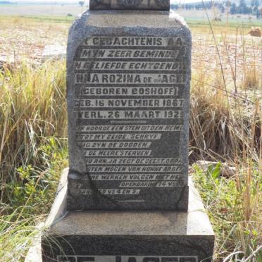 JAGER Anna Rozina, de nee BOSHOFF 1867-1925