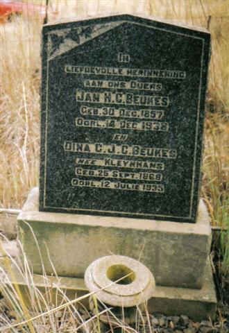 BEUKES Jan H.C. 1857-1938 &amp; Dina C.J.C. KLEYNHANS 1868-1935