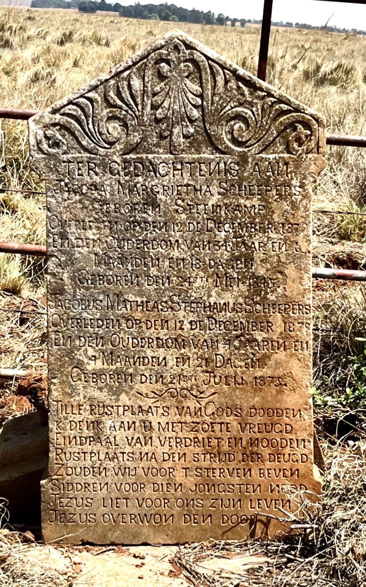 SCHEEPERS Jacoba Magrietha nee STEENKAMP 1845-1879 :: SCHEEPERS Jacobus Matheas Stephanus 1875-1879