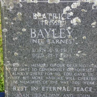 BAYLEY Beatrice nee BARNES 1907-1993