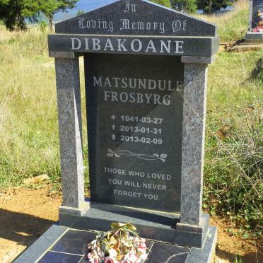 DIBAKOANE Matsundule Frosbyrg 1941-2013