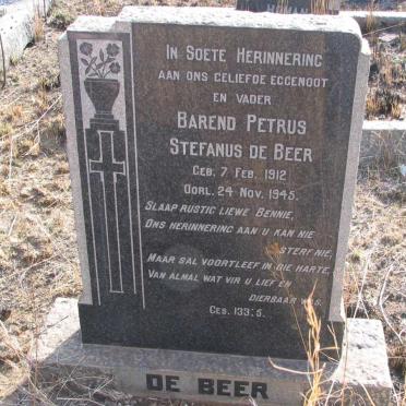 BEER Barend Petrus Stefanus, de 1912-1945