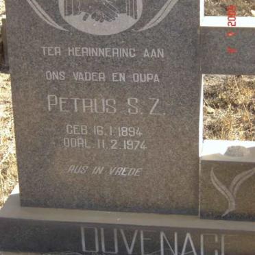 DUVENAGE Petrus S.Z. 1894-1974