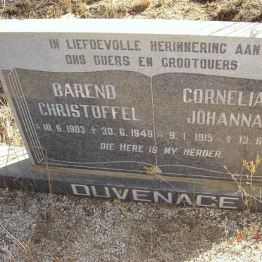 DUVENAGE Barend Christoffel 1903-1949 &amp; Cornelia Johanna 1915-1981