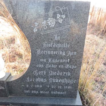 DUVENHAGE Gert Diederik Jacobus 1919-1981