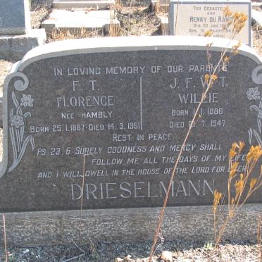 DRIESELMANN  J.F.W.T. 1886-1947 &amp; F.T. HAMBLY 1887-1951