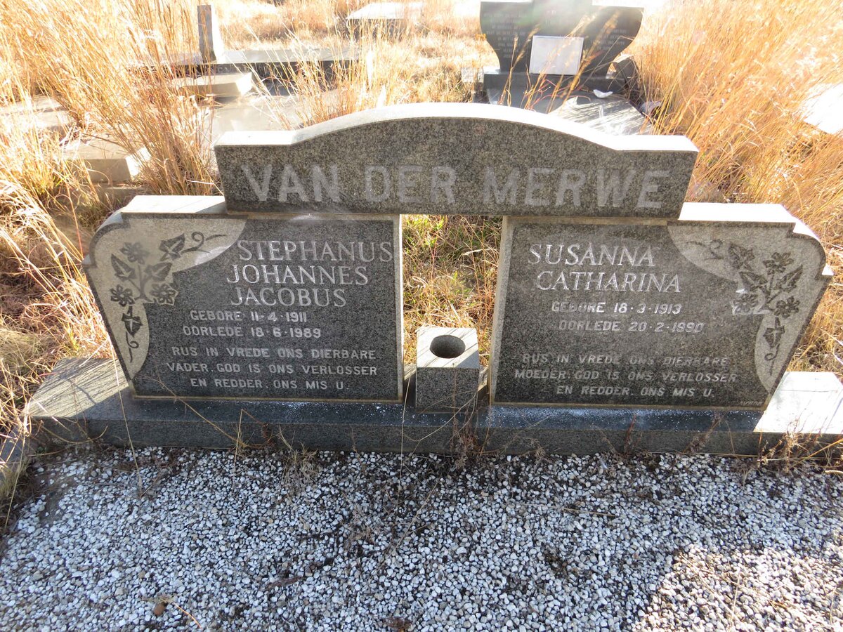 MERWE Stephanus Johannes Jacobus, van der 1911-1989 & Susanna Catharina 1913-1990 1