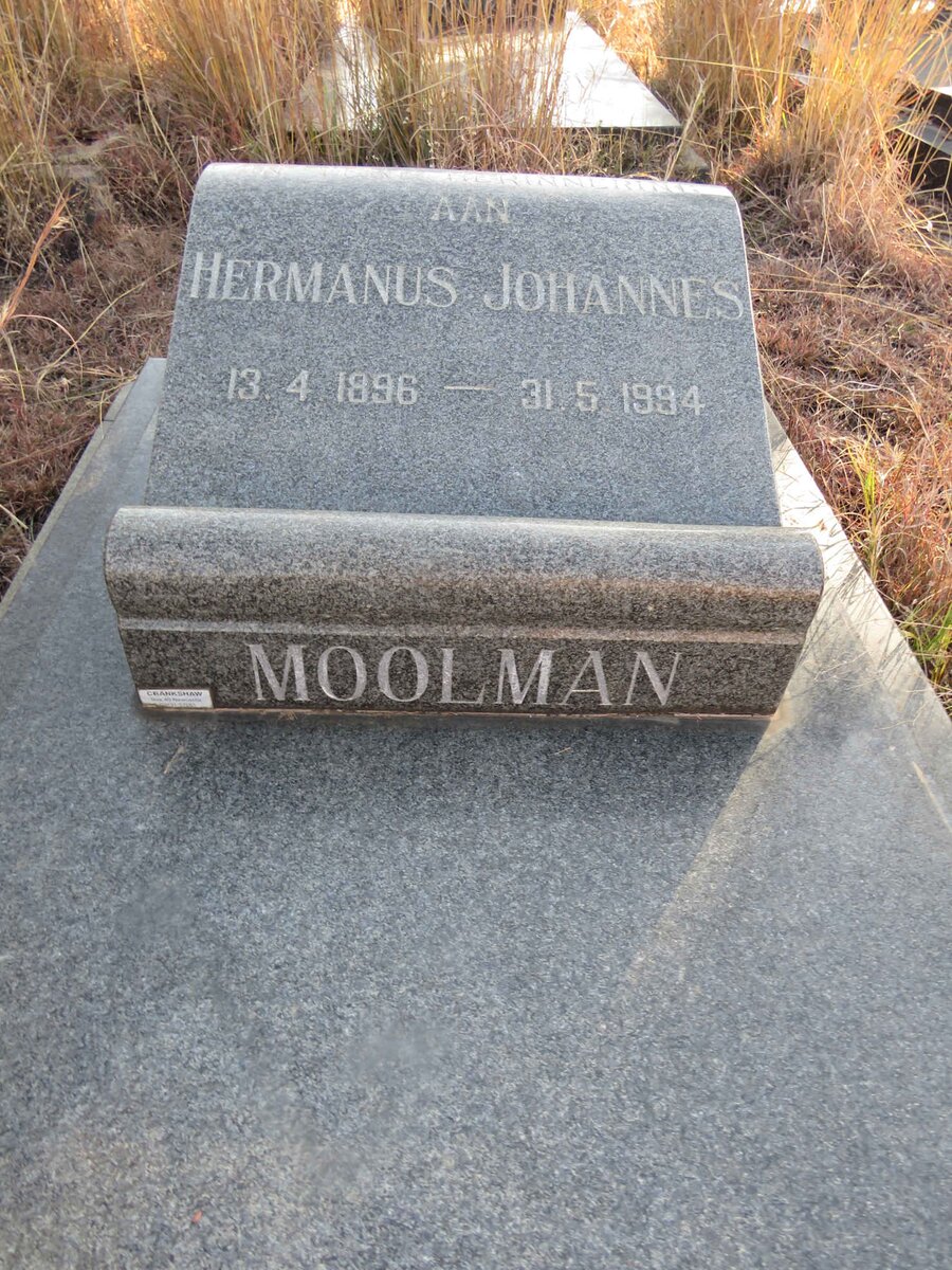 MOOLMAN Hermanus Johannes 1896-1994