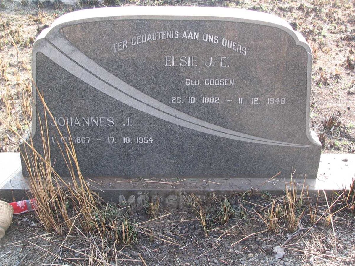 MORSNER Johannes J. 1867-1954 &amp; Elsie J.E. GOOSEN 1882-1948