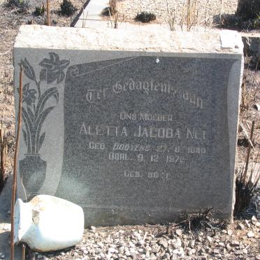 NEL Aletta Jacoba nee BOOYENS 1880-1972 