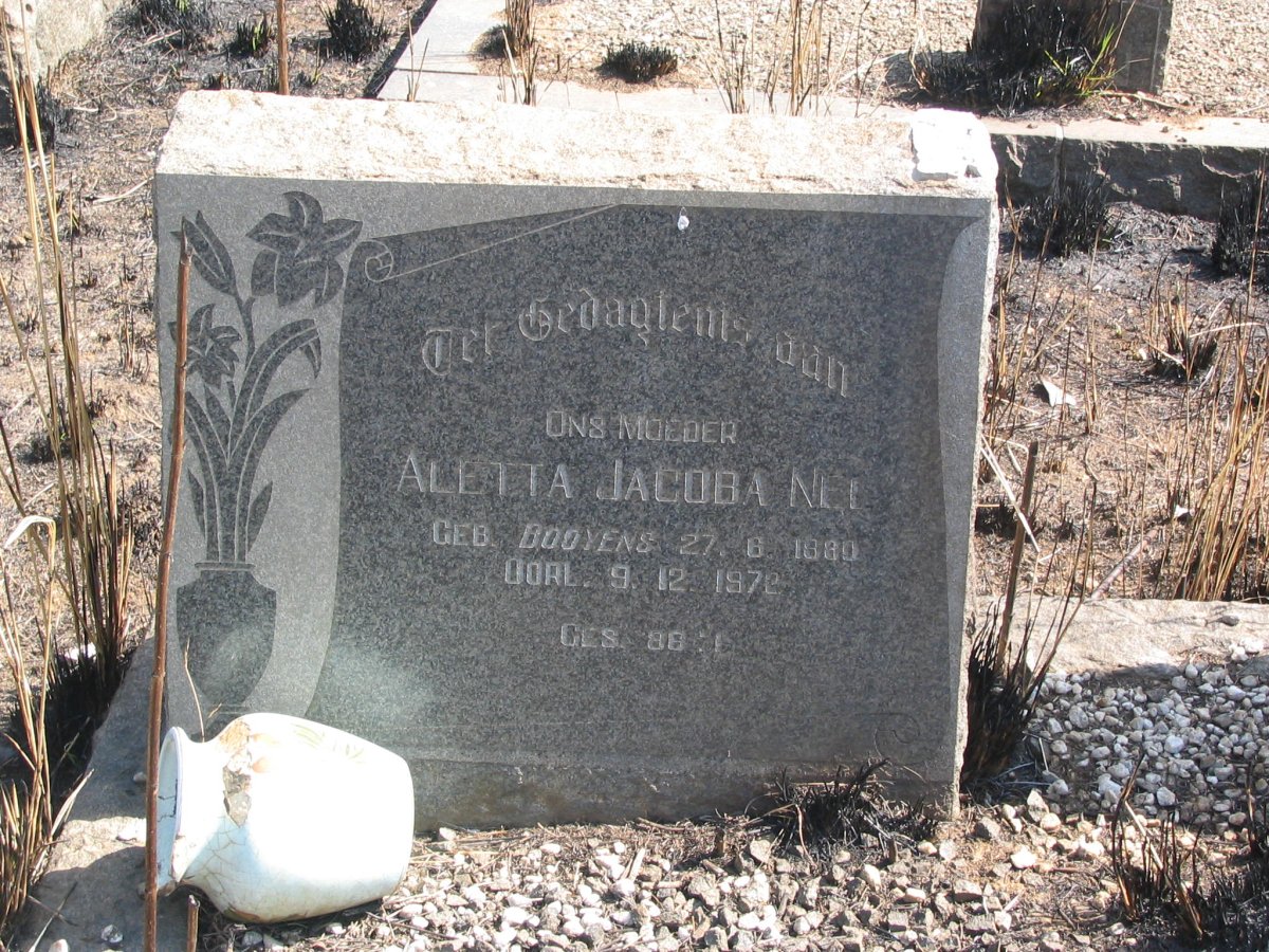 NEL Aletta Jacoba nee BOOYENS 1880-1972 