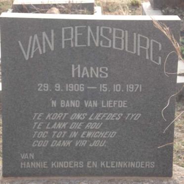 RENSBURG Hans, van 1906-1971