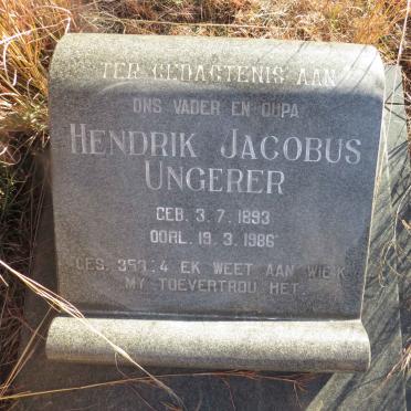 UNGERER Hendrik Jacobus 1893-1986