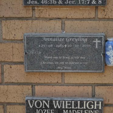 GREYLING Annalize 1965-2010