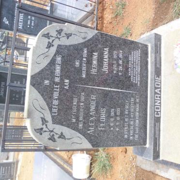CONRADIE Alexander Floris 1926-1995 &amp; Hermina Johanna 1928-2014