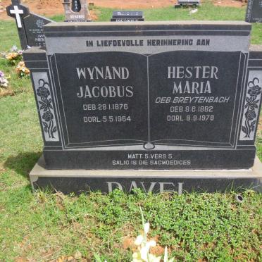 DAVEL Wynand Jacobus 1876-1964 &amp; Hester Maria BREYTENBACH 1882-1978