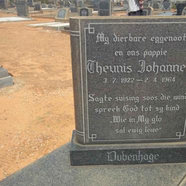 DUVENHAGE Theunis Johannes 1922-1964