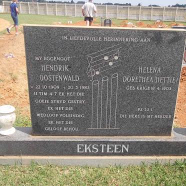 EKSTEEN Hendrik Oostenwald 1909-1983 &amp; Helena Dorethea KRIGE 1903-