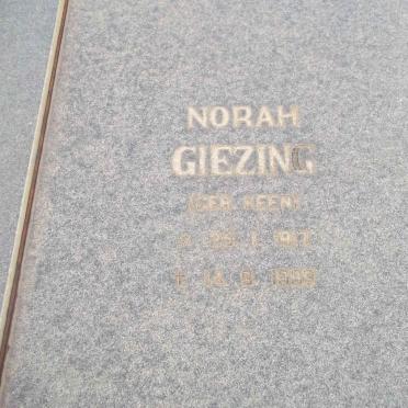 GIEZING Norah nee KEEN 1917-1989