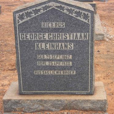 KLEINHANS George Christiaan 1862-1930