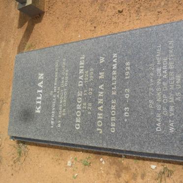 KILIAN George Daniel 1924-1999 &amp; Johanna M.W. ELLERMAN 1928-