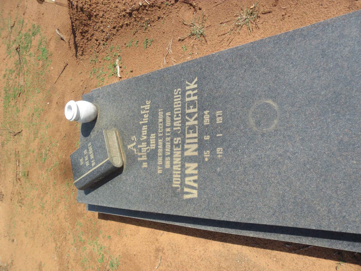 NIEKERK Johannes Jacobus, van 1904-1971